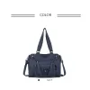 Vintage Women Handbags Fashion Shoulder Bag Large Tote Top-handle Shopping Pack Black Multiple Pockets Satchel Lady Purse