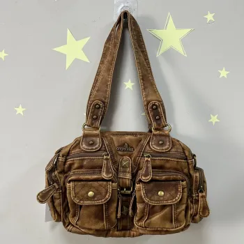 Vintage Bag Women Vintage Handbags Satchel Top-handle Handbag PU Shoulder Bag Dumpling Pack Multi-pockets Shoulder Bags