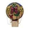 Butterfly Hot Air Balloon Diamond Wedding Party Purses Crystal Evening Bag Clutch Women Rhinestone Purses Lady Handbags Female