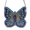 New Butterfly Diamonds Evening Bag WHTUOHENG Party Purse Blue Rhinestones Handbag Lady Luxury Crystal Clutches Wedding Bridal
