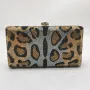 Leopard Print Women Evening Clutch Bags Diamond Dinner Purses White/Black/Gold Luxury Lady Rhinestone Party Prom Clutches Bags