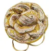 Crystal Rhinestones Women Evening Clutch Bag Yellow Rose Flower Bridal Wedding Clutches Party Dinner Prom Handbag Purse Handbags