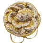 Crystal Rhinestones Women Evening Clutch Bag Yellow Rose Flower Bridal Wedding Clutches Party Dinner Prom Handbag Purse Handbags
