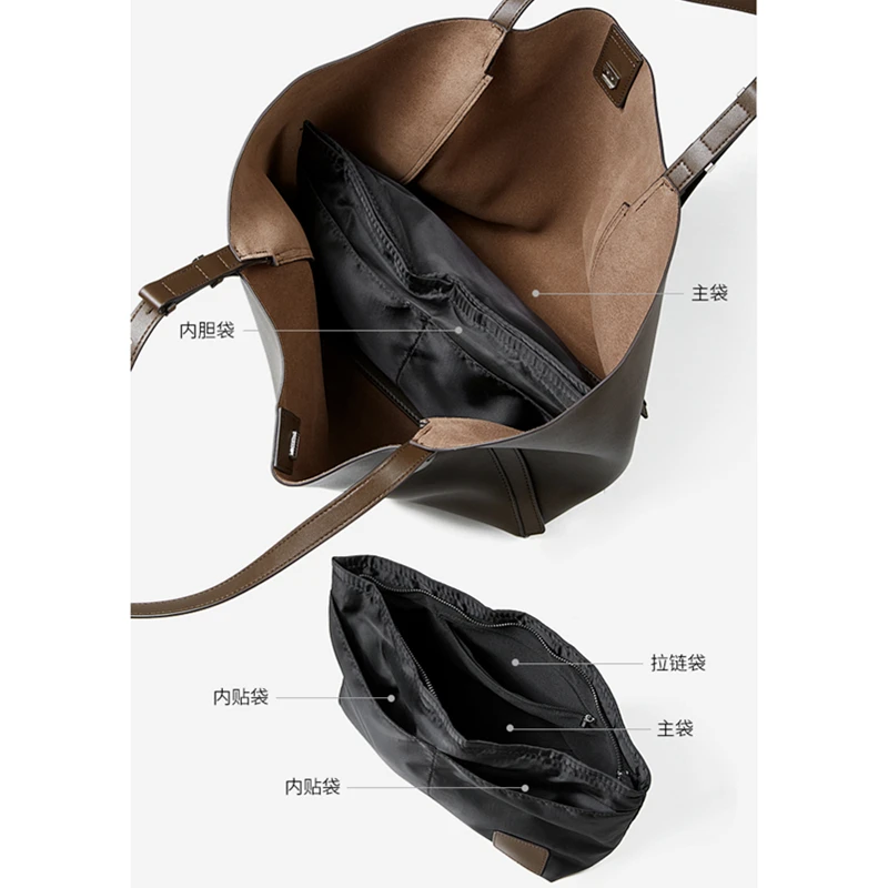 Burminsa Vintage Cow Genuine Leather Large Tote Shoulder Bags For Women 2026 Luxury Designer Korean Shopper Work Ladies Handbags