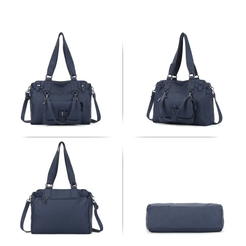 Vintage Women Handbags Fashion Shoulder Bag Large Tote Top-handle Shopping Pack Black Multiple Pockets Satchel Lady Purse