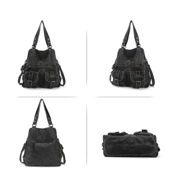 Angel kiss Shoulder Bag Fashion Women's Handbag Vintage PU Satchel Top-Handle Dumpling Shape Multi-Pockets Fashion Crossbody Bag