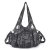 Angel Kiss Women's Fashion Shoulder Bag PU Leather Handbag Large Capacity Satchel Vintage Female Shoulder Bag Phone Pouch