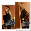 Vintage Washed Black Multi-Pocket Satchel Bag, Large Capacity Convertible Crossbody Shoulder Handbag with Detachable Strap