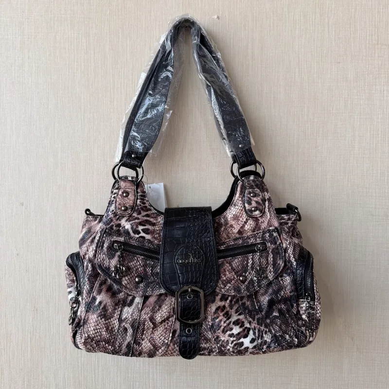 Andel kiss Women Handbag Serpentine Top-handle Shoulder Bag PU Dumpling Pack Multi-pockets Shoulder Bags Phone Money Pack