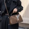 Burminsa Cowhide Genuine Leather Pillow Tote Handbags For Women 2026 Trend Designer Wide Strap Ladies Shoulder Crossbody Bags