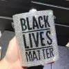 Letter BLACK LIVES Crystal Evening Clutch Handbag for Women Rhinestone Wedding Minaudiere Ladies Gala Dinner Fashion Accessory