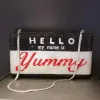 YUMMY HELLO Rhinestone Evening Bags Clutches Formal Dinner Crystal Clutch Purses White/Black Women Diamond Bridal Phone Handbags