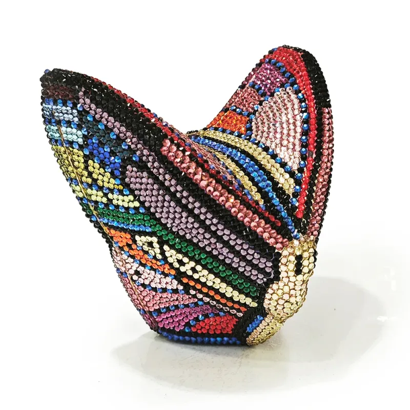 WHTUOHENG Luxury Rhinestones Butterfly Evening Bag Diamond Crystal Clutch Ladies Party Prom Handbag Dinner Purse For Women Bags