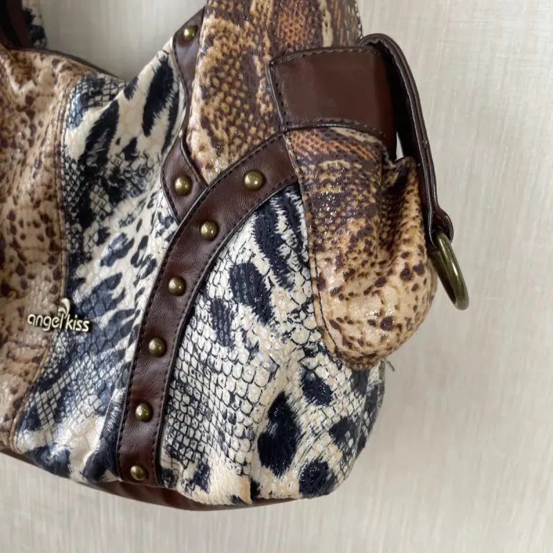 Vintage Women's Shoulder Bag Large Fashion Leopard Print Top-Handle Satchel Dumpling Tote Hobos Handbags
