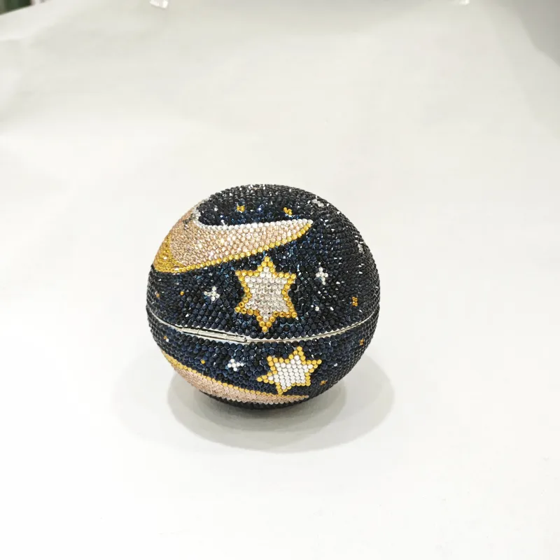 Round Sun Diamond Evening Clutches Bags Luxury Full Rhinestone Wedding Party Purses WHTUOHENG Crystal Women Prom Handbags