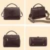 Burminsa Cowhide Genuine Leather Shoulder Bags For Women 2026 Luxury Designer Wide Strap Crossbody Satchel Work Ladies Handbags