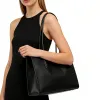 BURMINSA Luxury Genuine Leather Tote Bags For Women Elegant Cowhide Business Commuter Handbags Large Capacity Work Shoulder Bags