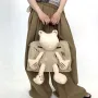 Venn Angel Nylon Women's Handbag Large Fashion Mesh Spliced Shoulder Bag with Bear Doll Design Crossbody Style for Women