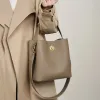 Burminsa Cowhide Genuine Leather Bucket Tote Handbags For Women 2026 Luxury Designer Top Handle Ladies Shoulder Crossbody Bags