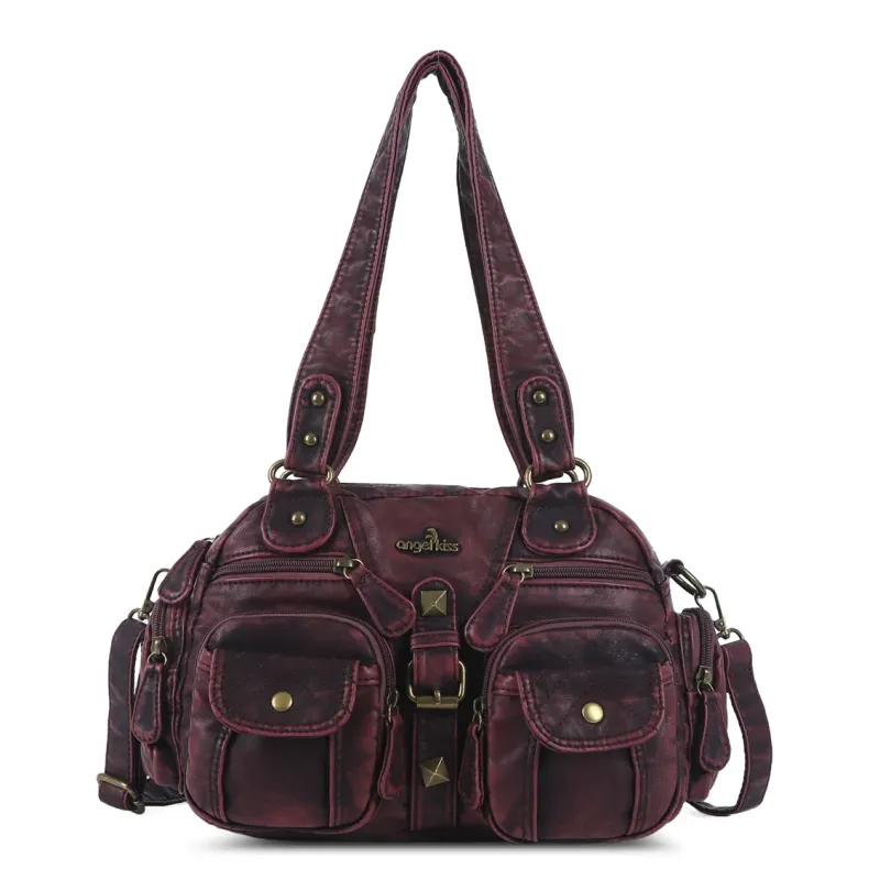 Vintage Bag Women Vintage Handbags Satchel Top-handle Handbag PU Shoulder Bag Dumpling Pack Multi-pockets Shoulder Bags