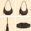 Burminsa Vintage Genuine Leather Crescent Underarm Shoulder Bags For Women 2026 Luxury Designer Crossbody Hobo Ladies Handbags