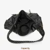 Venn Angel Vintage Handbag Black Hobo Bag for Women, Soft Faux Leather Shoulder Bag with Braided Strap & Multi-Zipper Pockets