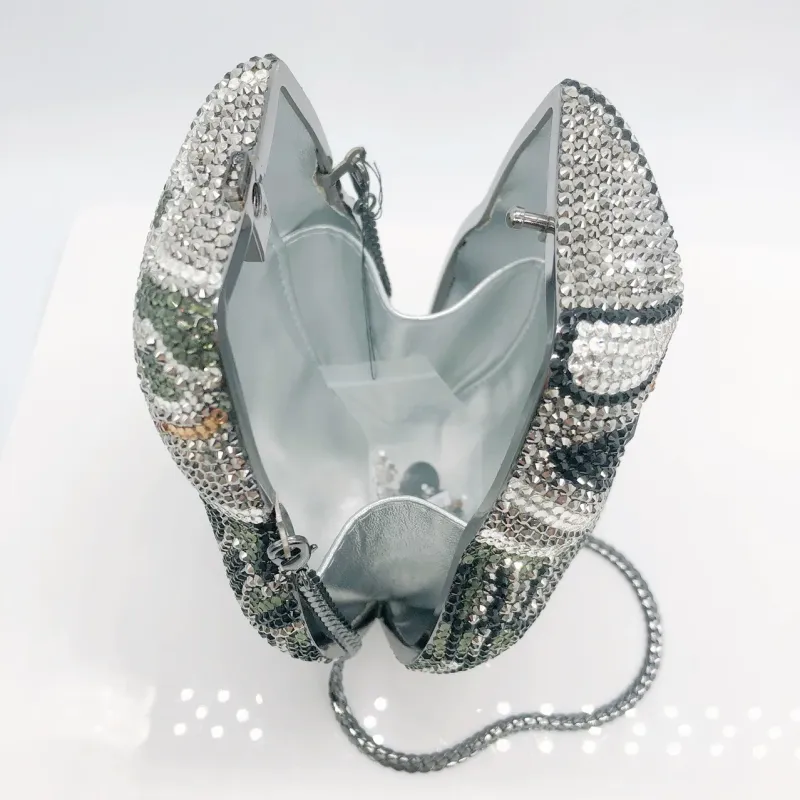 WHTUOHENG Diamond Owl Evening Bag Purse Women's Luxury Crystal Wedding Purse Gold/White Rhinestone Party Prom Handbag Minaudiere