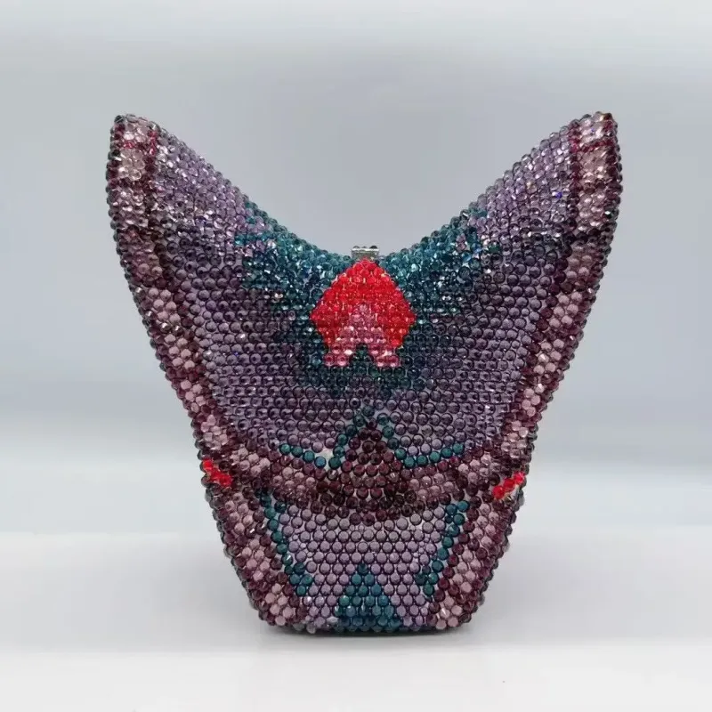 High-End Butterfly Women Evening Party Full Crystal Clutch Lady Diamond Bags Purses Wedding Bridal Bag Rhinestone Clutches