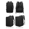 Backpack with Anti-Theft Vacuum Compression Travel Backpack,Expandable Backpacks with Pump for Airplanes