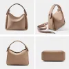 Burminsa Cowhide Genuine Leather Tote Shoulder Bags For Women 2026 Luxury Designer Crossbody Purses Bucket Work Ladies Handbags