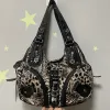 Vintage Women Handbags Fashion Leopard Shoulder Bag Top-handle Handbag Satchel Dumpling Shoulder Bag Tote Hobos Large Purse