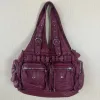 Vintage Bag Women Wine Handbags Satchel Top-handle Handbag PU Shoulder Bag Fashion Dumpling Pack Multi-pockets Shoulder Bags