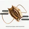 BURMINSA Luxury Genuine Leather Tote Bags For Women Elegant Cowhide Business Commuter Handbags Large Capacity Work Shoulder Bags