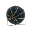 WHTUOHENG Rhinestone Basketball Evening Bag Crystal Wedding Clutch Women's Diamond Prom Handbag Lady Stones Party Clutch Bags