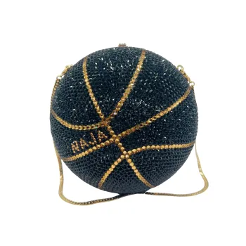 WHTUOHENG Rhinestone Basketball Evening Bag Crystal Wedding Clutch Women's Diamond Prom Handbag Lady Stones Party Clutch Bags