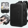Backpack with Anti-Theft Vacuum Compression Travel Backpack,Expandable Backpacks with Pump for Airplanes